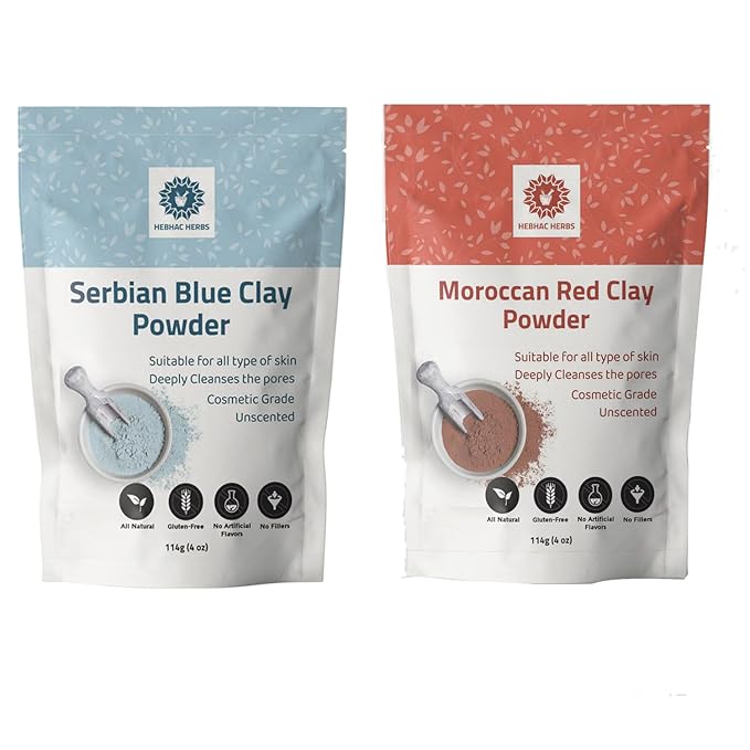 Serbian Blue Clay, Morocan Red clay