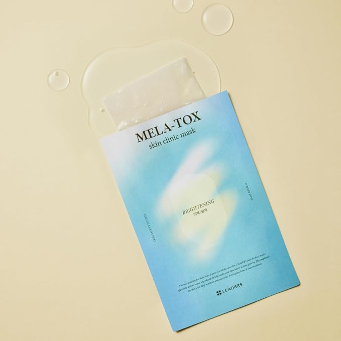 LEADERS Mela-Tox Skin Clinic Mask | Help Support and Refresh Skin Mask, Gentle & Non Irritating | Suitable for All Skin Types - 10 Sheets