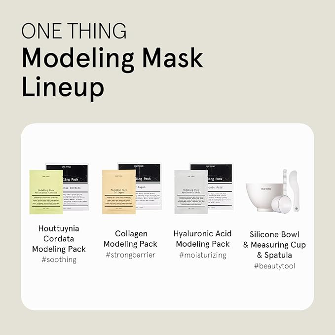 ONE THING Modeling Mask Silicone Mixing Bowl & Spatula & Measuring Cup Set 1 Count White | Facial Tool Kit for Modeling Clay Mud Peel Off Mask, Reusable Stick, Large Size Cup, Durable, Easy to Clean