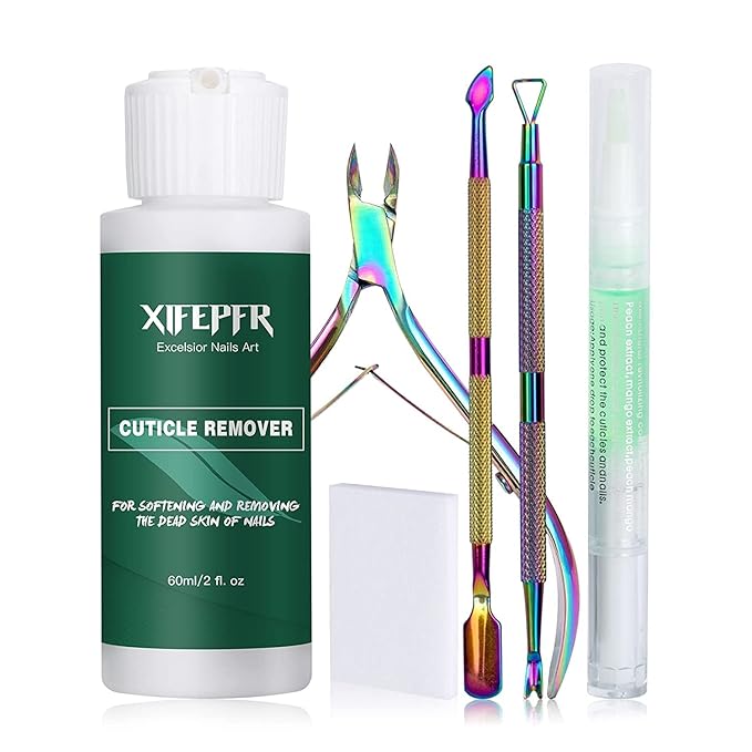 Cuticle Remover Kit - Cuticle Remover Cream & Cuticle Oil Pen for Soften Moisturize, Cuticle Trimmer/Nipper, Cuticle Pusher and Nail Cotton Pads for Professional Manicure, Gifts for Women