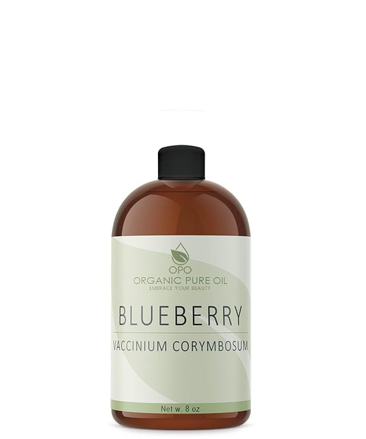 Blueberry Seed Oil - Pure, Refined, Cold Pressed, Unscented, Deodorized, Filtered, Non-GMO Berry Carrier Oil for Skin, Hair, Nail, Body, Face Care - 8 oz - Hydrating, Moisturizing