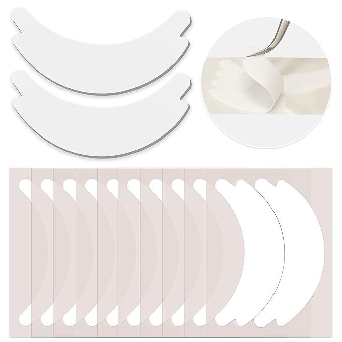 LLBA Biogel Eye Pads for Lash Extensions, Soft Sticky Under Eye Patches for Sensitive Skin, Eyelash Perm Lamination, Lash Extension Remover Supplies (10 Pairs, Style 3)