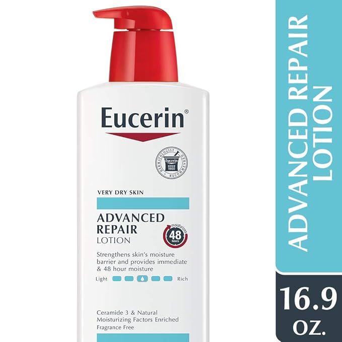 Eucerin Advanced Repair Lotion - Fragrance Free, Full Body Lotion for Very Dry Skin - 16.9 fl. oz. Pump Bottle