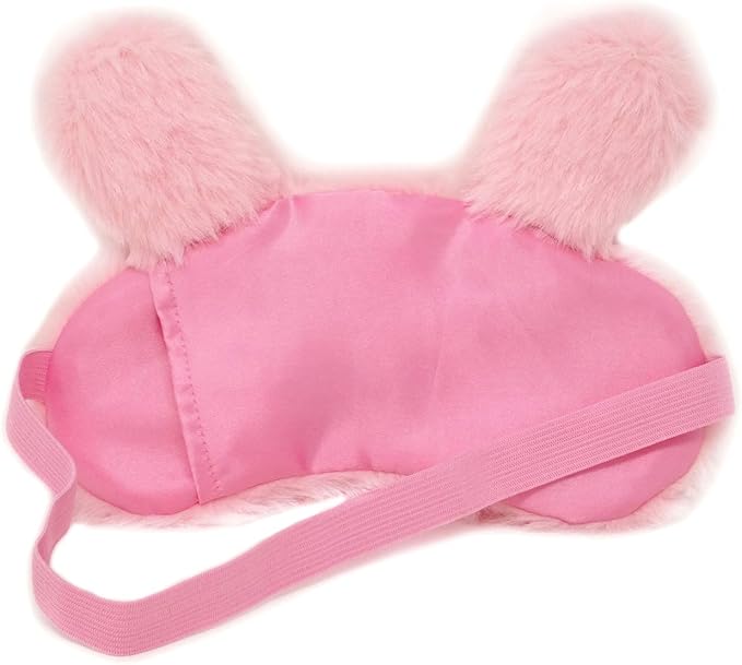 Honbay Plush Rabbit Sleeping Eye Mask Cute Cartoon Animal Eye Mask for Little Girls (Pink)