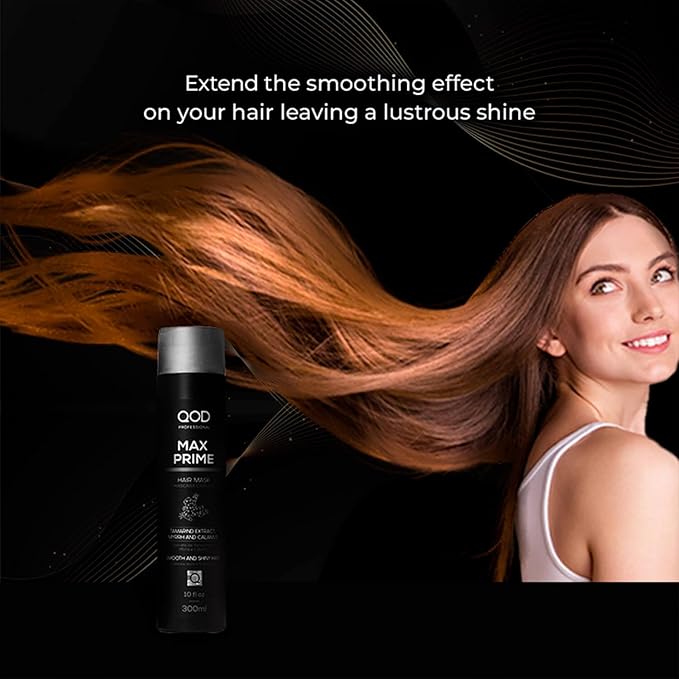 QoD MAX PRIME AFTER STRAIGHTENING MASK 300ML- 10fl oz / FOR SMOOTH HAIR / PROLONG THE STRAIGHT EFFECT