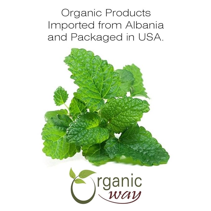 Organic Way Lemon Balm Leaf Whole (Melissa officinalis) - Herbal Tea | Organic & Kosher Certified | Vegan | Raw, Non GMO & Gluten Free | USDA Certified | Origin - Albania (1/4LBS / 4Oz)
