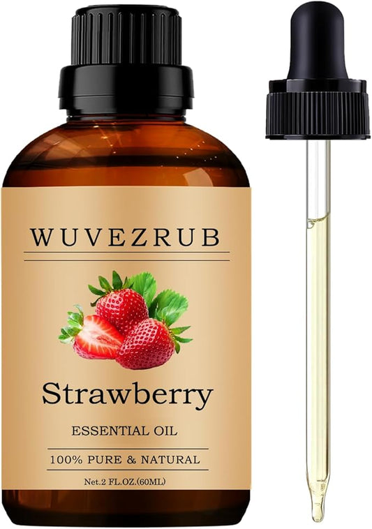 Strawberry Essential Oils 60ML, Pure Strawberry Essential Oil for Aromatherapy Diffuser - 2 Fl Oz