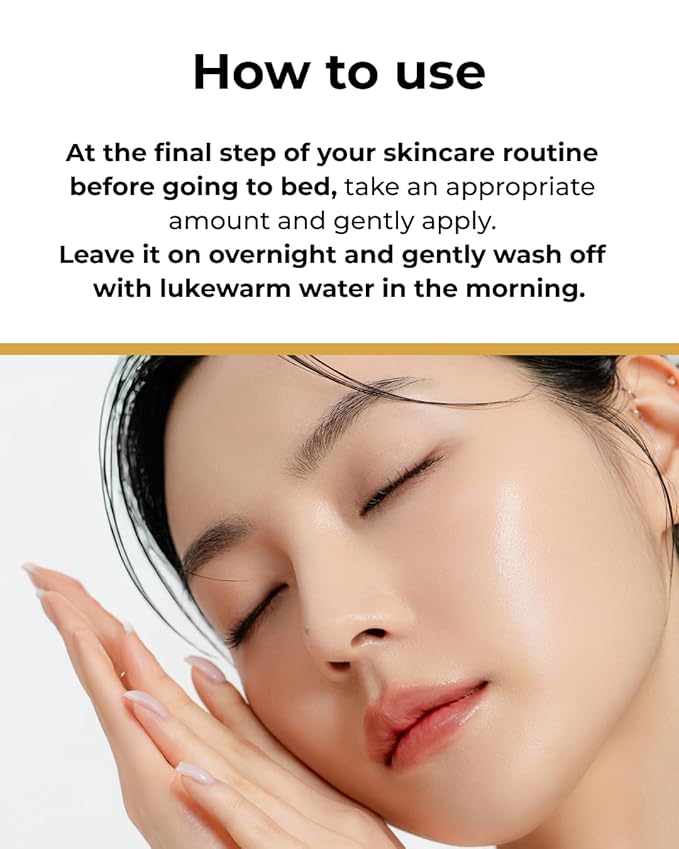 BOM COSMETICS Peptide Power Night Sleeping Mask 2.64 Fl Oz, High-Density Hydrating Overnight Facial Mask with Penta-Peptides and 99% Pure Gold for Skin Elasticity, Smooth Skin Texture, Korean Skincare