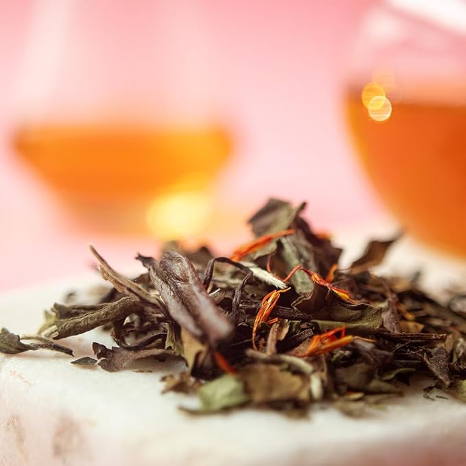 Organic Positively Tea Company, White Champagne Raspberry White Tea, Loose Leaf, 4 Ounce