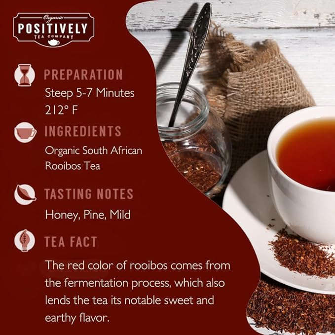 Organic Positively Tea Company, South African Rooibos Tea, Loose Leaf, 4 Ounce