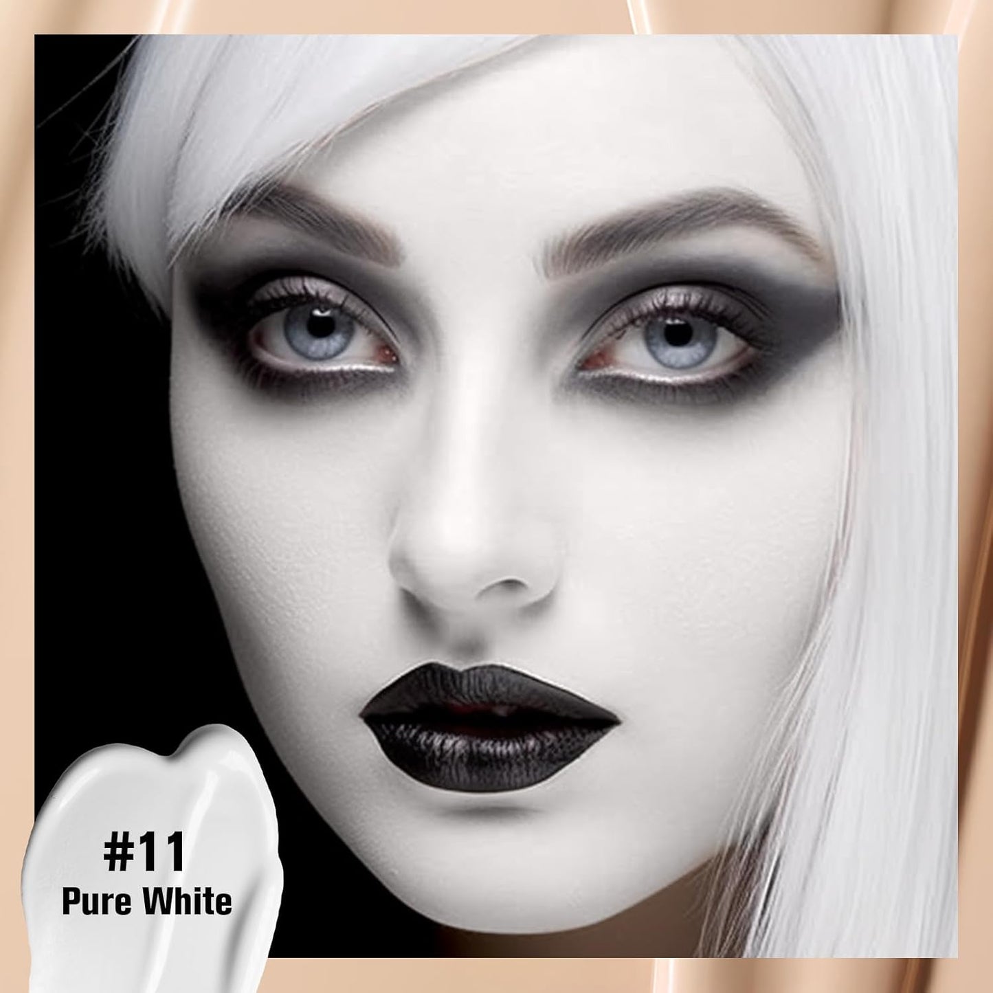 UCANBE White Liquid Foundation Makeup, Medium to Full Coverage Waterproof Longwear Serum Cream Foundation for Combination & Oily Mature Skin, Lightweight Hydrating & Nourishing, 1 fl. oz.