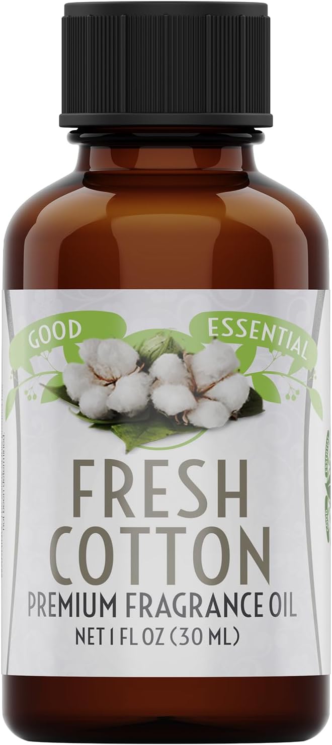 Good Essential Professional Fresh Cotton Fragrance Oil 30ml (1 fl oz) - Scent for Diffusers, Candles, Soaps, Lotions, Perfumes, Dryer Balls