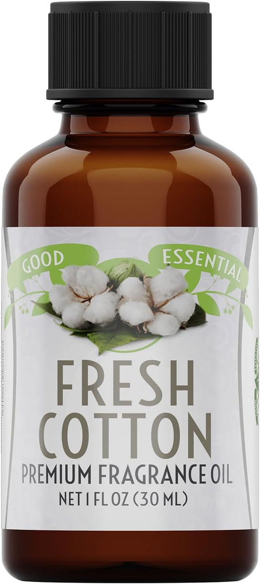 Good Essential Professional Fresh Cotton Fragrance Oil 30ml (1 fl oz) - Scent for Diffusers, Candles, Soaps, Lotions, Perfumes, Dryer Balls