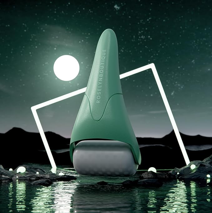 ROSELYNBOUTIQUE Ice Roller for Face Wrinkles Fine Lines Puffiness Stick Massager Facial Skin Care Tools Self Care Gifts for Men Women (Green)