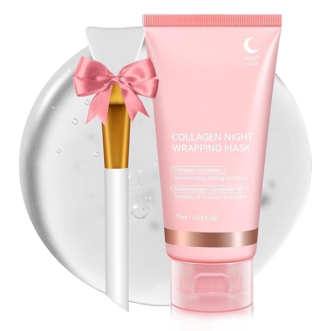 Collagen Night Wrapping Mask Peel-Off Overnight Collagen Face Mask (TWO PACK)