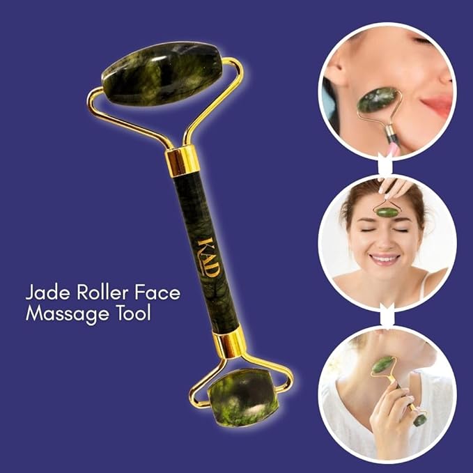 KAD Face Roller for Face Massage Tools 100% Natural Jade Roller Anti-Aging Reduce Puffiness Wrinkles