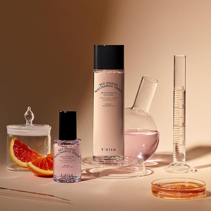 T'else Red Orange Niacinamide Serum 30ml, 1.05 Fl.oz, Blemish and Skin Flaws Improvement, Moisturizing Gel Formula Lotion, Rich Vitamin & Panthenol Facial Care, Smooth Skin Texture, Korean Skin Care