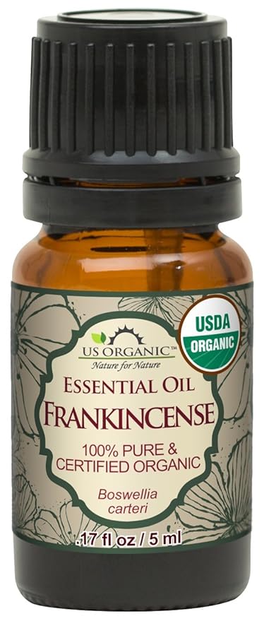 US Organic 100% Pure Frankincense (Boswellia Carteri) Essential Oil - Sourced from The Horn of Africa, USDA Certified Organic, Use Topically or in Diffuser, Perfect for Yoga or Meditation (5 ml)
