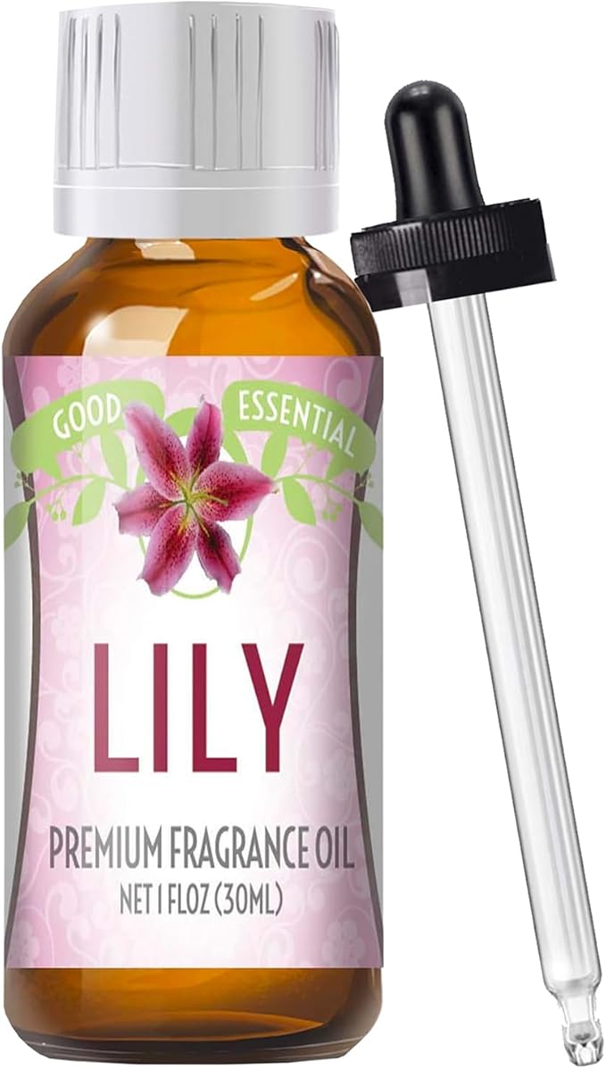 Good Essential Professional Lily Fragrance Oil 30ml for Diffuser, Candles, Soaps, Lotions, Perfume (1 fl oz) - Scented Oil for Candle & Soap Making