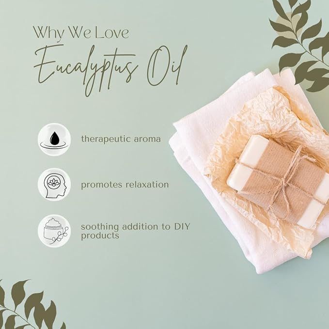 GreenHealth - Eucalyptus Globulus Essential Oil – 16 fl oz (473 ml) Aluminum Bottle w/Plug Cap – 100% Pure, Uncut, Undiluted