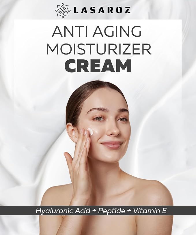Face Moisturizer Anti Aging Cream 1.69 fl oz. - Hyaluronic Acid and Vitamin E - Daily Facial Care Cream - Wrinkle Reducing and Nourishing Treatment for All Skin Types