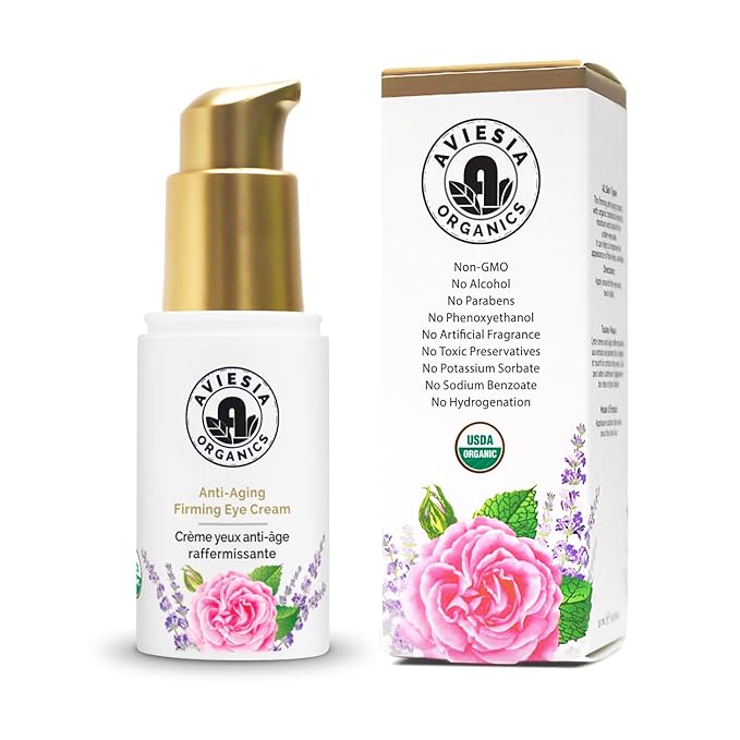 Deep Moisture Anti Aging Firming Eye Cream – USDA Certified, Plump & Hydrate , Smooth Wrinkles, Fine Lines,Dark Circles under eye treatment, Eye Cream for Puffiness and Bags Under Eyes 15ml