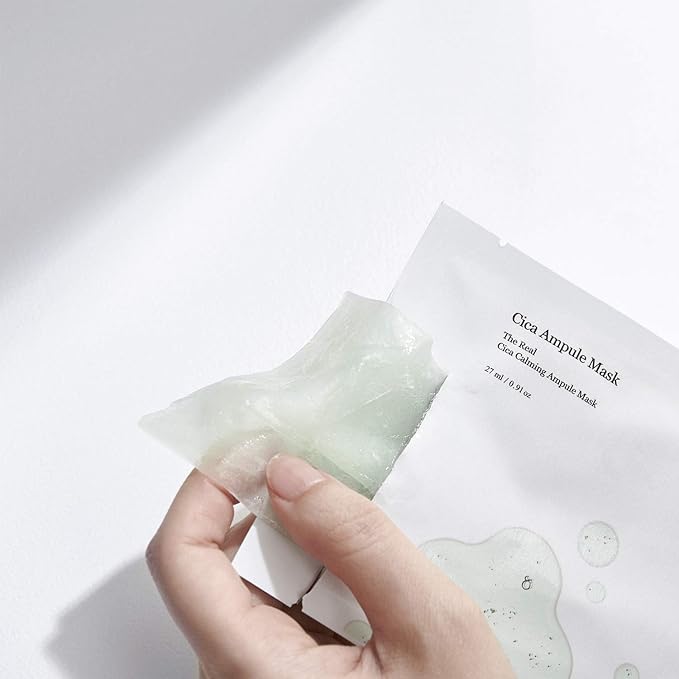 celimax The Real Cica Calming Ampoule Mask | with Centella Asiatica & Madecassoside, Korean Face Sheet Mask for Skincare, Hydrating, Wrinkle & Fine Lines, 27ml (5EA)