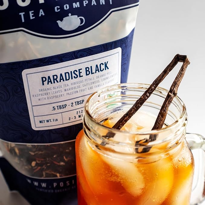 Organic Positively Tea Company, Paradise Black Tea, Loose Leaf, 16 Ounce