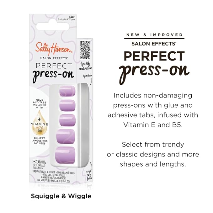 Sally Hansen Instant Cuticle Remover and Salon Effects Squiggle & Wiggle Press On Nails Kit