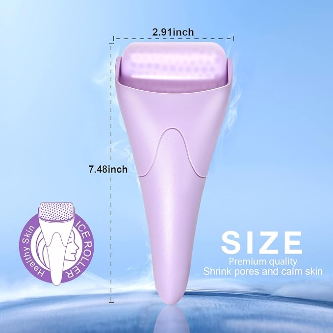 Teenitor Purple Ice Roller for Face, Anxiety Relief Items, Ice Face Roller Skin Care, Cold Roller for Puffiness, Roller Freezer Facial Massager Skin Care Tools