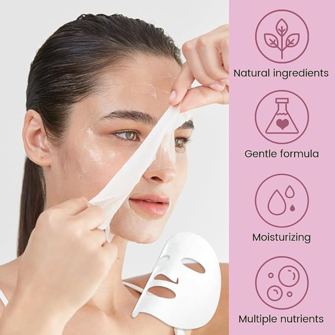 Face Sheet Mask Skincare,Hydrating Spa Face Mask For Sensitive Skin,Moisturize,Nourish for All Skin Types,Natural Skin Care Spa Face Mask for Women Men Girls,Pack of 8