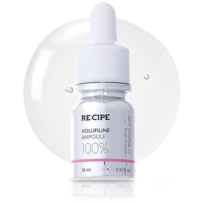 RECIPE Volufiline 100% Ampoule - Pure Volufiline Serum from Sourced from Sederma, France - DIY Skin Care Booster for Face & Body – Hydrating & Age-Defying Formula for Elevated Resilience (0.33 fl oz)