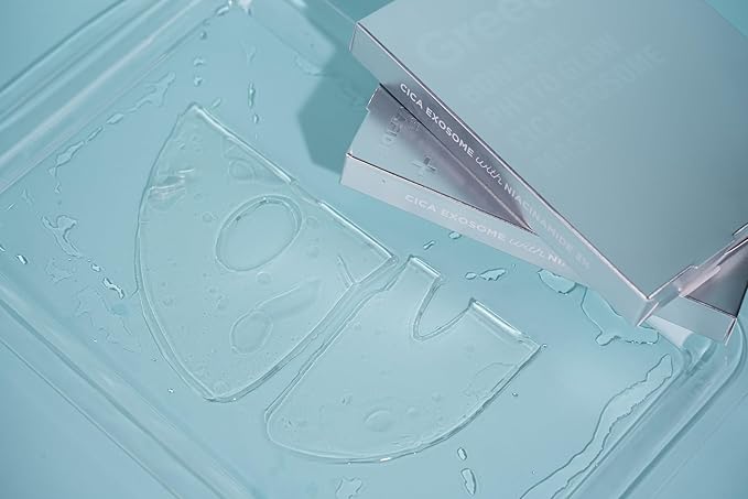 Phyto Glow Cica Exosome Mask (25g*5sheet) - 100% Natural Hydrogel Sheet Face Mask, Centella Asiatica Exosome with Niacinamide 3%, Ice Mask, Vegan, Moisture & Soothing