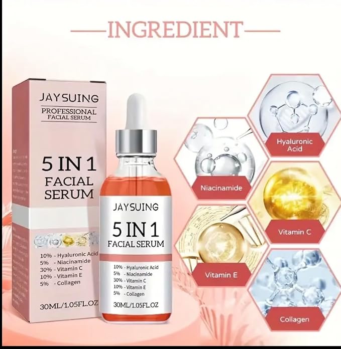 Tratamiento facial con Acido Hialuronico, Colageno, Niacinamida, Vitamina C y E. Formula de Hidratacion para Minimizar Poros, Adecuado para todo los tipos de Piel, No irritante, Libre de Alcohol