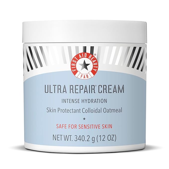 First Aid Beauty - Ultra Repair Cream, Intense Hydration Whipped Colloidal Oatmeal, Clinically Proven to Strengthen Skin Barrier in 7 Days & Helps Relieve Eczema, Luxury Face & Body Moisturizer, 12 oz