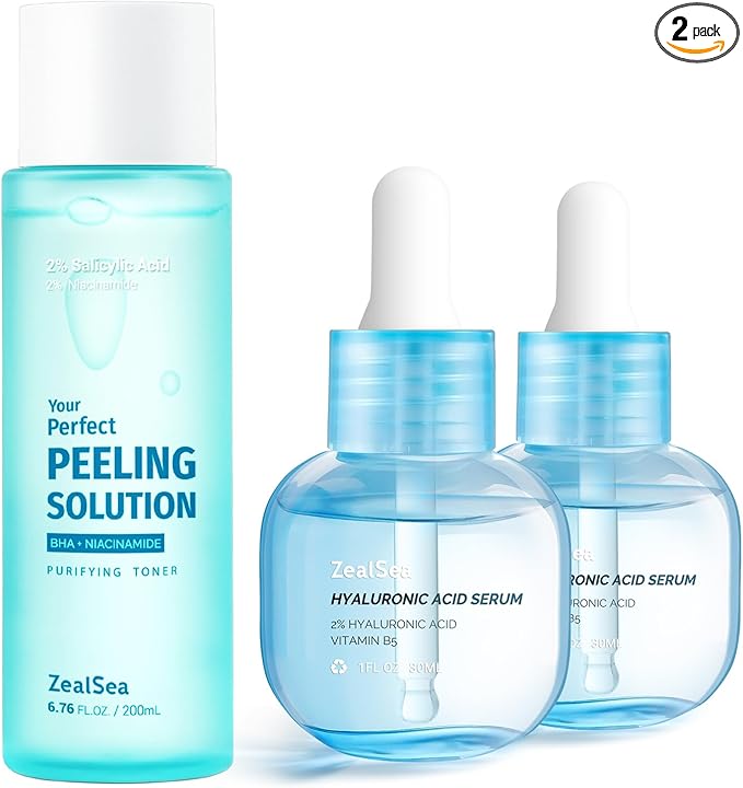 ZealSea Salicylic Acid Toner and Hyaluronic Acid Serum Bundle