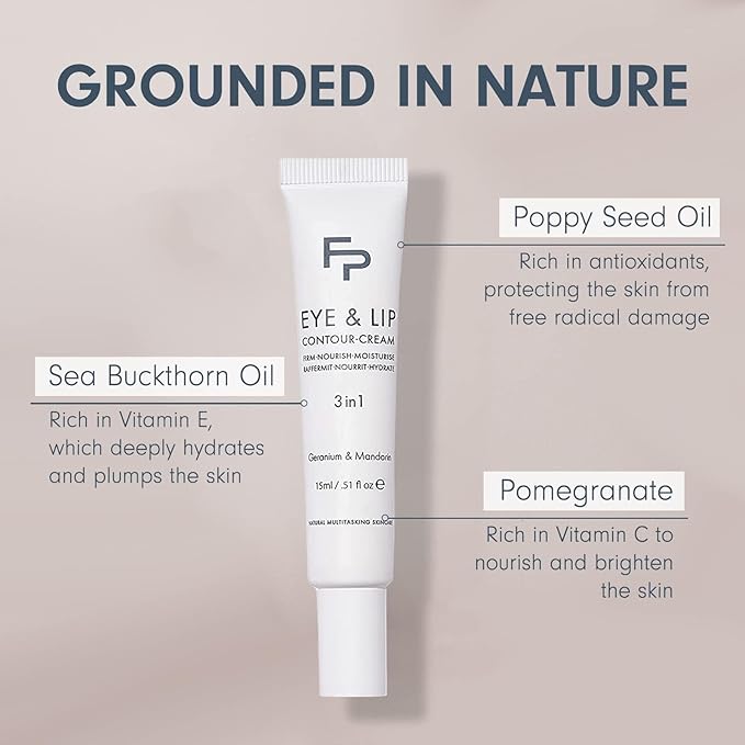 | 3 in 1 Eye & Lip Contour Cream | Lip & Eye Contour Cream to Firm, Moisturizing, & Nourish Skin | All Natural Skin Care (15 ml I 5 fl oz)