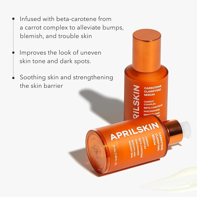 APRILSKIN Soothing and Hydrating Skincare Set: Carrotene Clarifying Facial Serum, Carrotene IPMP™ Clearing Solution & Carrotene Clarifying Cream