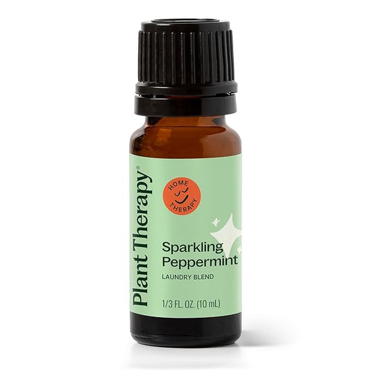 Plant Therapy Sparkling Peppermint Laundry Essential Oil Blend 10 mL (1/3 oz) Pure, Undiluted, Wash Fragrance and Scent Enhancer
