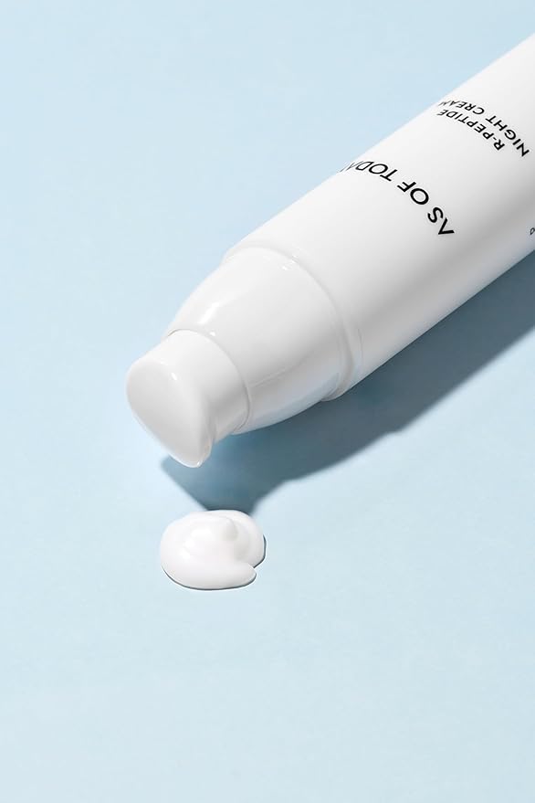 AS OF TODAY R Peptide Night Cream - Intensive Overnight Cream for Soothing, Comforting, Deep Hydration, Anti-Aging, Wrinkle Reduction with 1% Pure Peptide & 2% Niacinamide, Clean Beauty 1.35 fl oz.