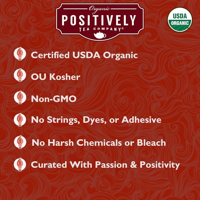 Organic Positively Tea Company, Decaf English Breakfast Black Tea Bags, 100 Count, Eco-Friendly Tea Bags, Non-GMO