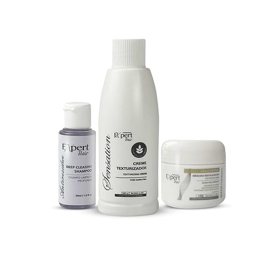 Expert Hair Kit: Deep Cleaning Shampoo + Sensation Texturizing Cream + Gold Repair Mask