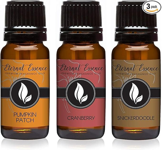 Trio (3) - Pumpkin Patch, Cranberry & Snickerdoodle - Premium Fragrance Oil Trio - 10ml