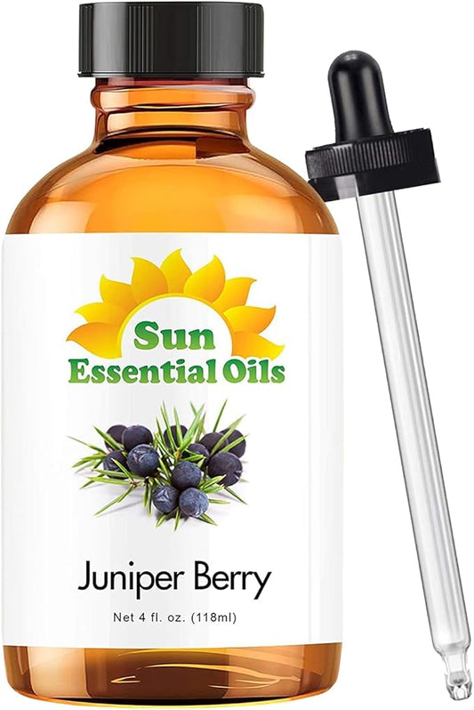 Sun Essential Oils 4oz Juniper Berry Essential Oil – Aromatherapy Oil for Candle Use (4 Fluid Ounces)