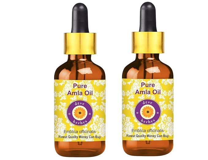 dève herbes Pure Amla Oil (Emblica officinalis) with Glass Dropper (Pack of Two) 100ml X 2 (6.76 oz)