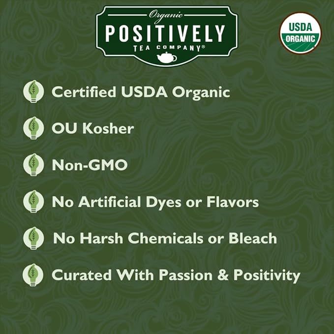 Organic Positively Tea Company, Green Tangerine Green Tea Bags, 20 Count