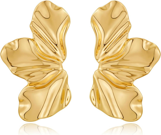 CLASSYZINT Gold/White/Red/Black Flower Stud Earrings For Women