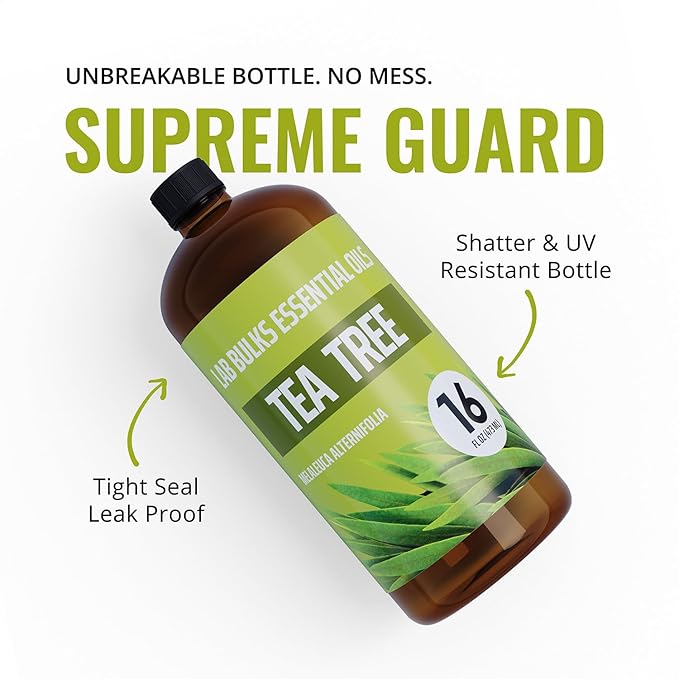 Tea Tree Essential Oil 16 oz Big Bottle for Diffuser, Face, Hair, Aromatherapy, and Tea Tree Spray (473 ml)