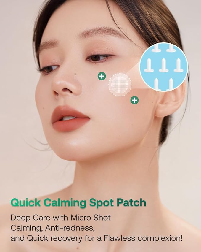 Yangyang Pine Quick Calming Spot Patch (12 Patches) | Hyaluronic Acid Soothing Deep Shot | Blemish Relief | Pimples Care | Ultra-Thin Hydrocolloid Patch | Non-Irritating Acne Treatment