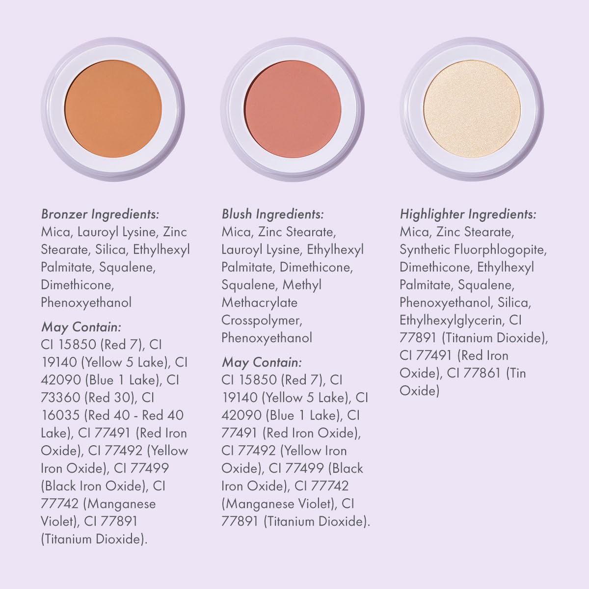 Subtl Beauty 3-in-1 travel makeup kit by subtl staks | powder blush, bronzer, and highlighter | includes mirror lid and mini brush | for fair-light skin tones